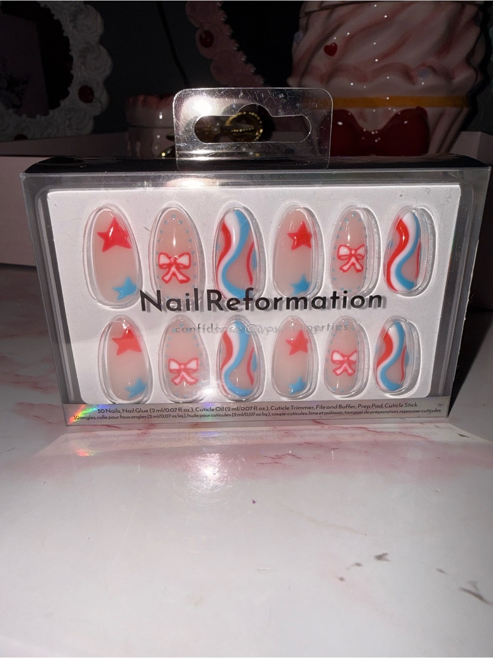 Nail Reformation Red & Blue Wave Fourth of July Themed Press-On Nails - Women - Picture 2 of 5